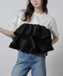 ナイロンドッキングフリルTシャツ 半袖Tシャツ