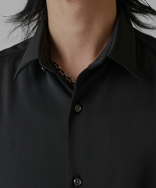 Lui's（ルイス）の「サテンLUX半袖シャツ（シャツ/ブラウス・メンズ・ブラック/ブラウン・S/M）」の3枚目の写真