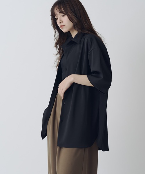 Lui's（ルイス）の「サテンLUX半袖シャツ（シャツ/ブラウス・メンズ・ブラック/ブラウン・S/M）」の9枚目の写真