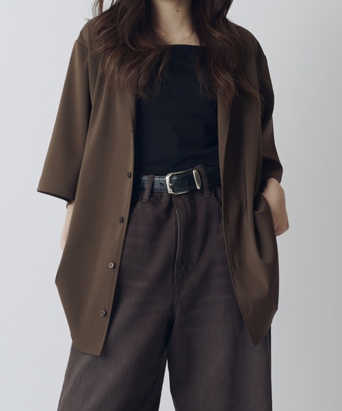 Lui's（ルイス）の「サテンLUX半袖シャツ（シャツ/ブラウス・メンズ・ブラック/ブラウン・S/M）」の12枚目の写真