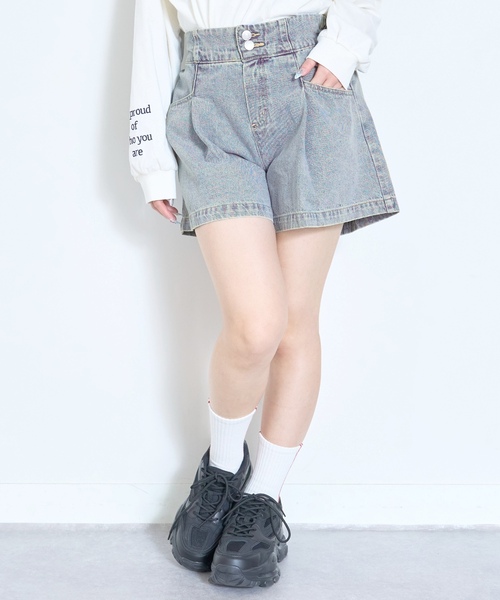 LOVETOXIC（ラブトキシック）の「美脚見えタックフレアキュロット（その他パンツ・キッズ・ブラック/ブルー/グレー・S:140cm/130cm/M:150cm/L:160cm）」の18枚目の写真