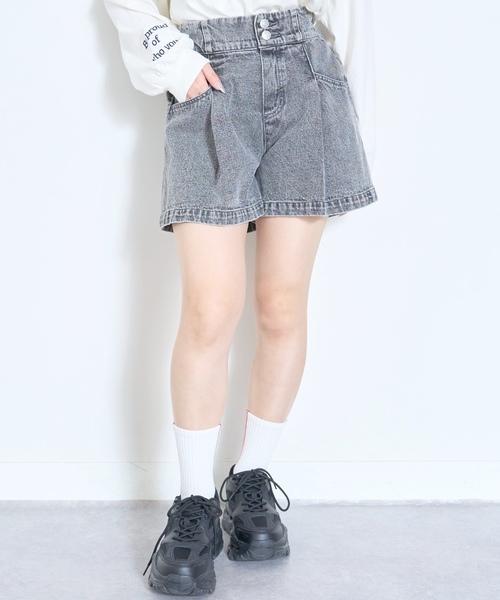 LOVETOXIC（ラブトキシック）の「美脚見えタックフレアキュロット（その他パンツ・キッズ・ブラック/ブルー/グレー・S:140cm/130cm/M:150cm/L:160cm）」の19枚目の写真