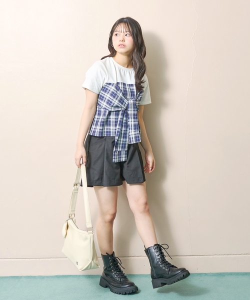 LOVETOXIC（ラブトキシック）の「美脚見えタックフレアキュロット（その他パンツ・キッズ・ブラック/ブルー/グレー・S:140cm/130cm/M:150cm/L:160cm）」の16枚目の写真