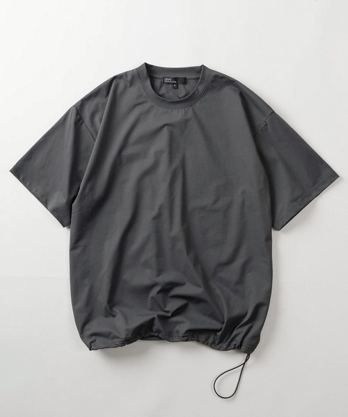 SlashDate(スラッシュデイト)の「【71】クイックドライ ルームウェア/ドロストTシャツ&ショートパンツ/セットアップ/2点セット/吸水速乾(セットアップ・メンズ・チャコールグレー/ブラック・XL/L/M)」の3枚目の写真