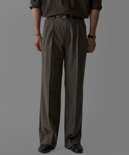 BOWLOW PRODUCT（バウロープロダクト）の「テンセルツーピンタックスラックス[ブラウン]（スラックス・メンズ・その他・MEDIUM/LARGE/X-LARGE）」の3枚目の写真