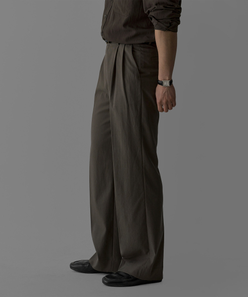 BOWLOW PRODUCT（バウロープロダクト）の「テンセルツーピンタックスラックス[ブラウン]（スラックス・メンズ・その他・MEDIUM/LARGE/X-LARGE）」の4枚目の写真
