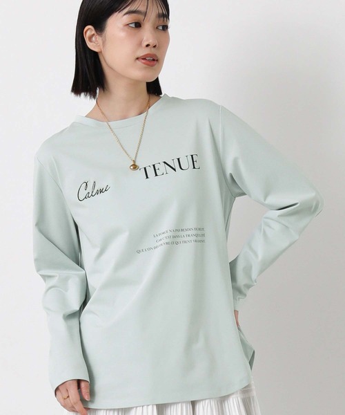 Gready Brilliant（グレディブリリアン）の「Ｃａｌｍｅ刺しゅうクルーネックカットソー（Tシャツ/カットソー・レディース・オフホワイト/ライトブルー・38）」の2枚目の写真