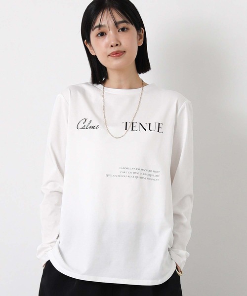 Gready Brilliant（グレディブリリアン）の「Ｃａｌｍｅ刺しゅうクルーネックカットソー（Tシャツ/カットソー・レディース・オフホワイト/ライトブルー・38）」の10枚目の写真