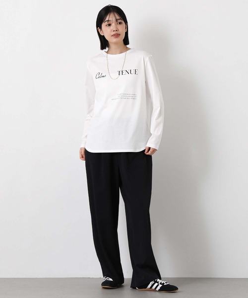 Gready Brilliant（グレディブリリアン）の「Ｃａｌｍｅ刺しゅうクルーネックカットソー（Tシャツ/カットソー・レディース・オフホワイト/ライトブルー・38）」の6枚目の写真