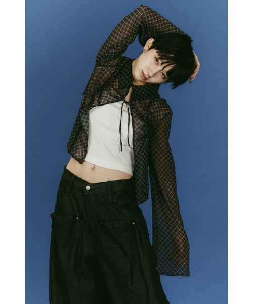 Knuth Marf（クヌースマーフ）の「sheer collared blouse（シャツ/ブラウス・レディース・ブラック/イエロー系その他・FREE）」の5枚目の写真