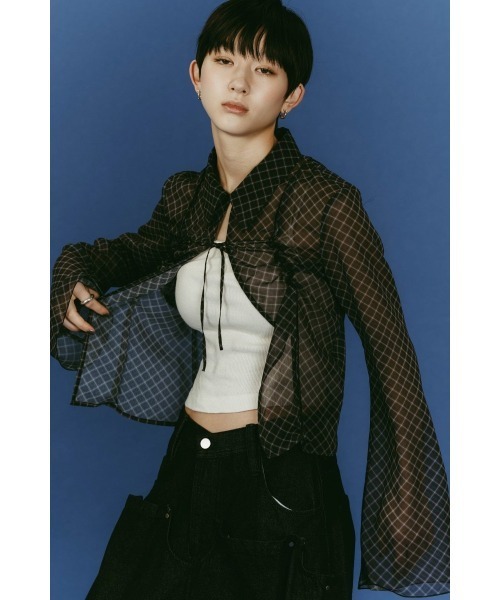 Knuth Marf（クヌースマーフ）の「sheer collared blouse（シャツ/ブラウス・レディース・ブラック/イエロー系その他・FREE）」の7枚目の写真