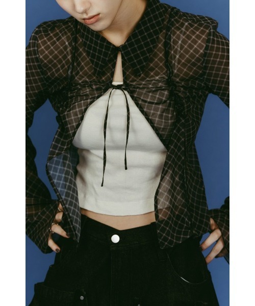 Knuth Marf（クヌースマーフ）の「sheer collared blouse（シャツ/ブラウス・レディース・ブラック/イエロー系その他・FREE）」の8枚目の写真