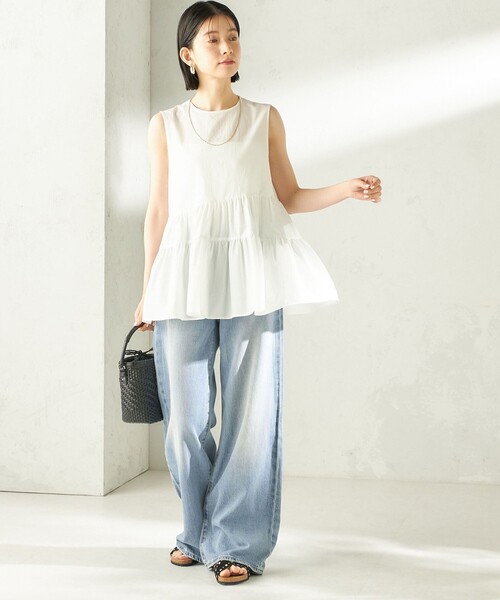 SHIPS(シップス)の「〈接触冷感 / 撥水加工〉TEXBRID(R) タフタ ノースリーブ ブラウス(シャツ/ブラウス・レディース・ブラック/オフホワイト/ロイヤルブルー・ONE SIZE)」の17枚目の写真