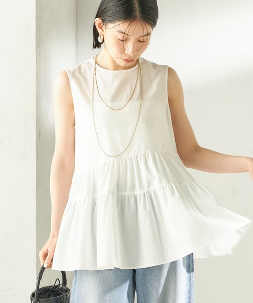 SHIPS(シップス)の「〈接触冷感 / 撥水加工〉TEXBRID(R) タフタ ノースリーブ ブラウス(シャツ/ブラウス・レディース・ブラック/オフホワイト/ロイヤルブルー・ONE SIZE)」の20枚目の写真