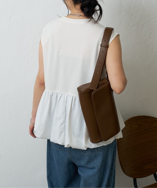COLONY 2139(コロニートゥーワンスリーナイン)の「バルーンペプラムフレンチTシャツ(Tシャツ/カットソー・レディース・ブラック/オフホワイト・FREE)」の5枚目の写真
