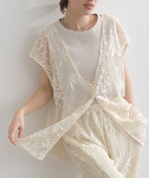 le colis（ルコリ）の「メッシュ レース パッチワーク ジレ（ベスト）」