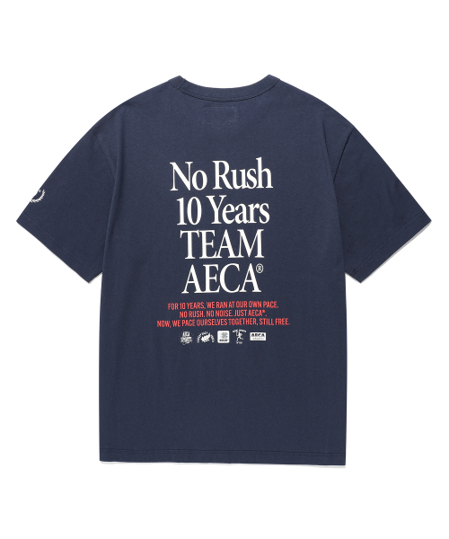 AECA(エイカ)の「AECA 10th ANNIVERSARY LOGO HALF SLEEVE TEE-NAVY(Tシャツ/カットソー・メンズ・その他・M/L/XL)」の1枚目の写真
