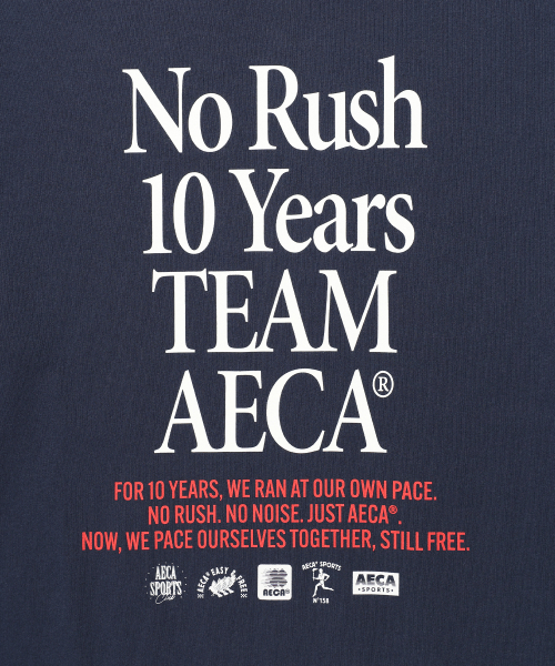 AECA(エイカ)の「AECA 10th ANNIVERSARY LOGO HALF SLEEVE TEE-NAVY(Tシャツ/カットソー・メンズ・その他・M/L/XL)」の2枚目の写真