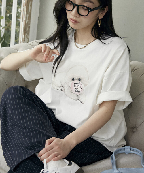 PEACH JOHN(ピーチジョン)の「PEACH JOHN × PUBLUX/ピーチ・ジョン バルーン ロゴ ドッグ Tシャツ 限定展開(Tシャツ/カットソー・メンズ・ホワイト/ピンク/ネイビー/ブラック・SMALL/MEDIUM/LARGE)」の17枚目の写真