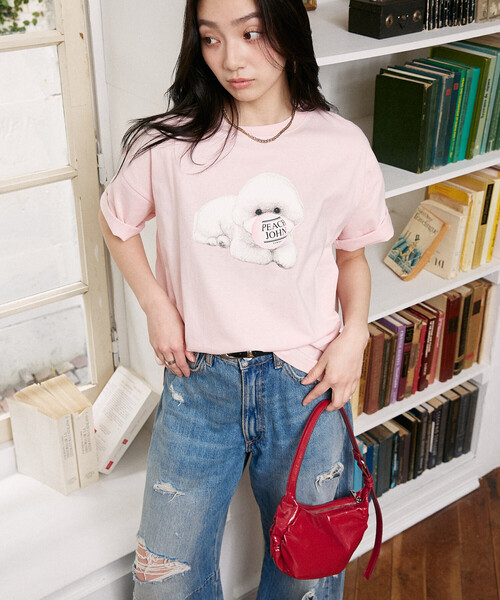 PEACH JOHN(ピーチジョン)の「PEACH JOHN × PUBLUX/ピーチ・ジョン バルーン ロゴ ドッグ Tシャツ 限定展開(Tシャツ/カットソー・メンズ・ホワイト/ピンク/ネイビー/ブラック・SMALL/MEDIUM/LARGE)」の10枚目の写真