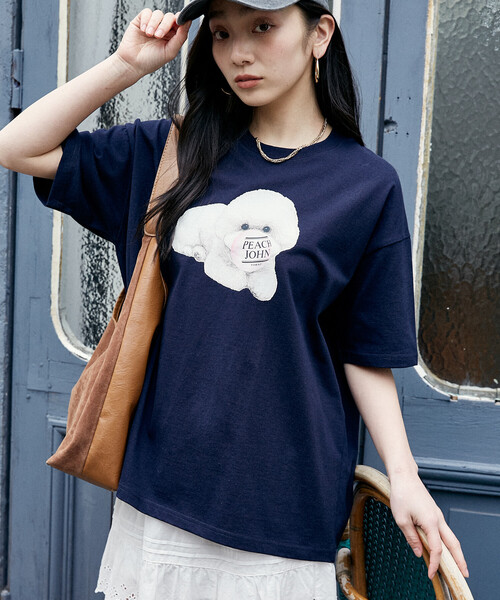 PEACH JOHN(ピーチジョン)の「PEACH JOHN × PUBLUX/ピーチ・ジョン バルーン ロゴ ドッグ Tシャツ 限定展開(Tシャツ/カットソー・メンズ・ホワイト/ピンク/ネイビー/ブラック・SMALL/MEDIUM/LARGE)」の12枚目の写真