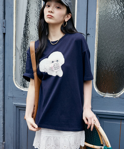 PEACH JOHN(ピーチジョン)の「PEACH JOHN × PUBLUX/ピーチ・ジョン バルーン ロゴ ドッグ Tシャツ 限定展開(Tシャツ/カットソー・メンズ・ホワイト/ピンク/ネイビー/ブラック・SMALL/MEDIUM/LARGE)」の13枚目の写真