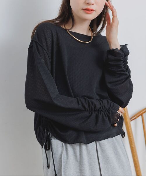 RETRO GIRL(レトロガール)の「サイドドロストラッセルCT(Tシャツ/カットソー・レディース・ブラウン/オフホワイト/ブラック・FREE)」の1枚目の写真