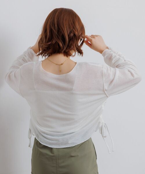 RETRO GIRL(レトロガール)の「サイドドロストラッセルCT(Tシャツ/カットソー・レディース・ブラウン/オフホワイト/ブラック・FREE)」の11枚目の写真