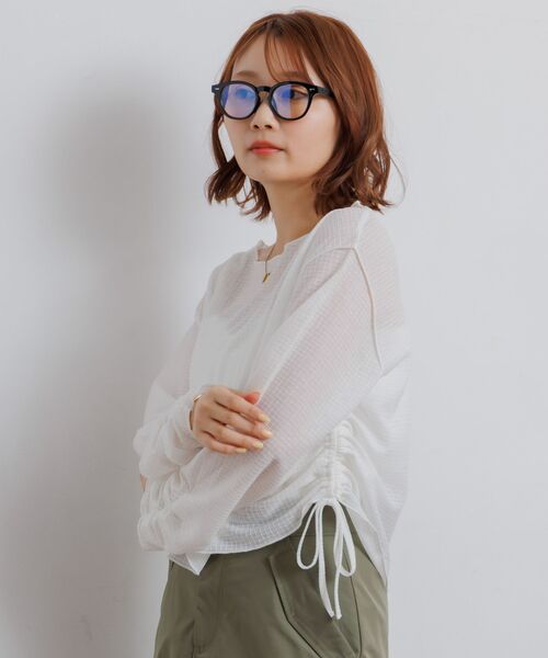 RETRO GIRL(レトロガール)の「サイドドロストラッセルCT(Tシャツ/カットソー・レディース・ブラウン/オフホワイト/ブラック・FREE)」の12枚目の写真
