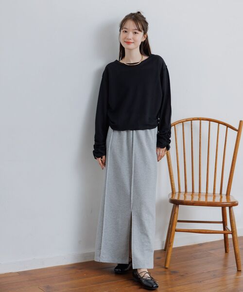 RETRO GIRL(レトロガール)の「サイドドロストラッセルCT(Tシャツ/カットソー・レディース・ブラウン/オフホワイト/ブラック・FREE)」の13枚目の写真