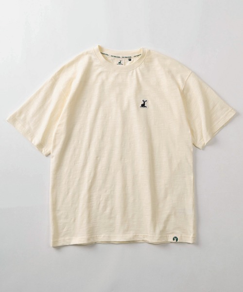 CAPTAIN STAG(キャプテンスタッグ)の「【76】【CAPTAIN STAG/キャプテンスタッグ】ワンポイントワッペン スラブ クルーネック Tシャツ/ユニセックス/レディース/メンズ(Tシャツ/カットソー・メンズ・ベージュ/ライトグリーン/ホワイト/ライトブルー・L/M)」の5枚目の写真