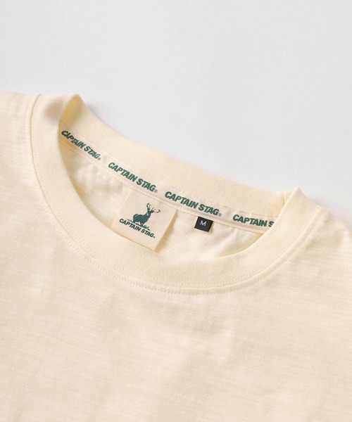 CAPTAIN STAG(キャプテンスタッグ)の「【76】【CAPTAIN STAG/キャプテンスタッグ】ワンポイントワッペン スラブ クルーネック Tシャツ/ユニセックス/レディース/メンズ(Tシャツ/カットソー・メンズ・ベージュ/ライトグリーン/ホワイト/ライトブルー・L/M)」の7枚目の写真