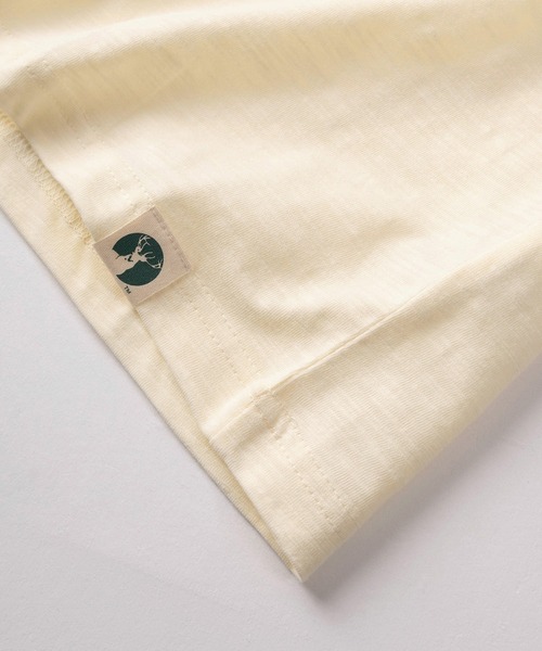 CAPTAIN STAG(キャプテンスタッグ)の「【76】【CAPTAIN STAG/キャプテンスタッグ】ワンポイントワッペン スラブ クルーネック Tシャツ/ユニセックス/レディース/メンズ(Tシャツ/カットソー・メンズ・ベージュ/ライトグリーン/ホワイト/ライトブルー・L/M)」の8枚目の写真