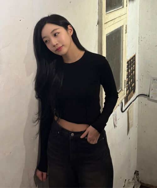 PHOS333(フォースサンサンサン)の「W Diagonal Long Sleeved/Black(Tシャツ/カットソー・レディース・その他・FREE)」の3枚目の写真
