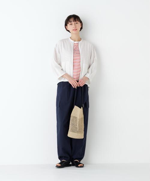 human woman（ヒューマンウーマン）の「◆【ウォッシャブル】パナマブルゾン（ブルゾン・レディース・ホワイト/カーキ・MEDIUM）」の5枚目の写真