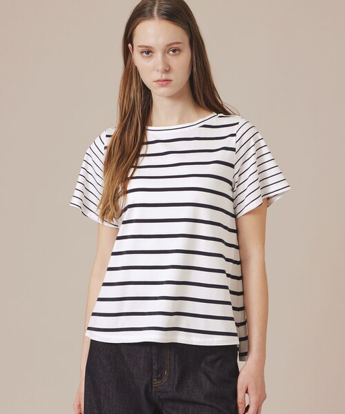 MACKINTOSH LONDON（マッキントッシュ ロンドン）の「【eclat5月号掲載】ボーダーミックスTシャツ（Tシャツ/カットソー・レディース・ブラック/ホワイト系その他・38/40）」の2枚目の写真