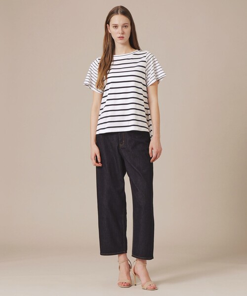 MACKINTOSH LONDON（マッキントッシュ ロンドン）の「【eclat5月号掲載】ボーダーミックスTシャツ（Tシャツ/カットソー・レディース・ブラック/ホワイト系その他・38/40）」の3枚目の写真