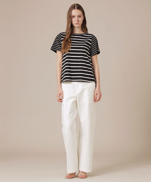 MACKINTOSH LONDON（マッキントッシュ ロンドン）の「【eclat5月号掲載】ボーダーミックスTシャツ（Tシャツ/カットソー・レディース・ブラック/ホワイト系その他・38/40）」の4枚目の写真