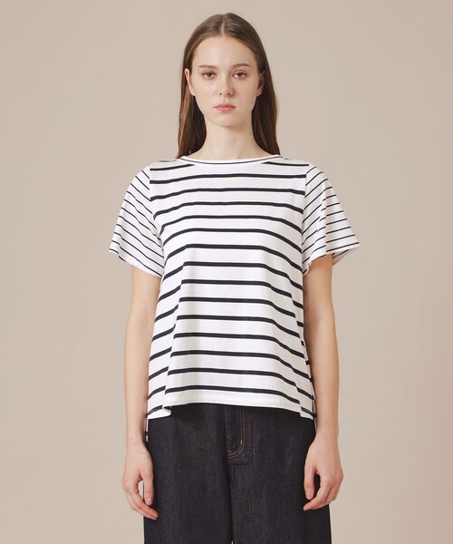 MACKINTOSH LONDON（マッキントッシュ ロンドン）の「【eclat5月号掲載】ボーダーミックスTシャツ（Tシャツ/カットソー・レディース・ブラック/ホワイト系その他・38/40）」の5枚目の写真
