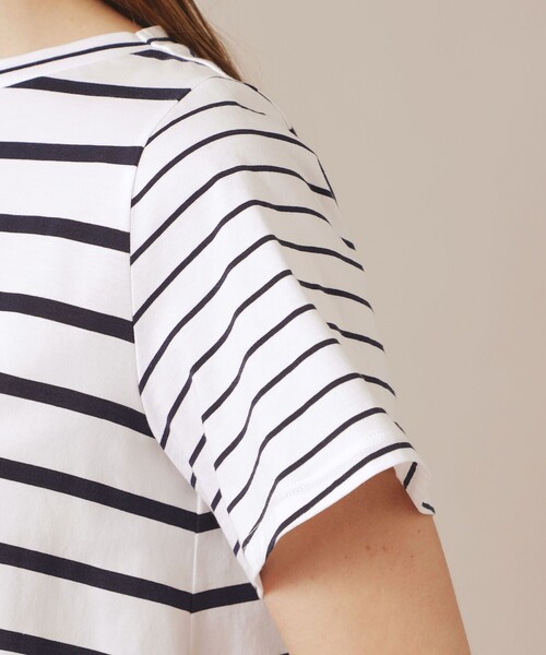 MACKINTOSH LONDON（マッキントッシュ ロンドン）の「【eclat5月号掲載】ボーダーミックスTシャツ（Tシャツ/カットソー・レディース・ブラック/ホワイト系その他・38/40）」の8枚目の写真