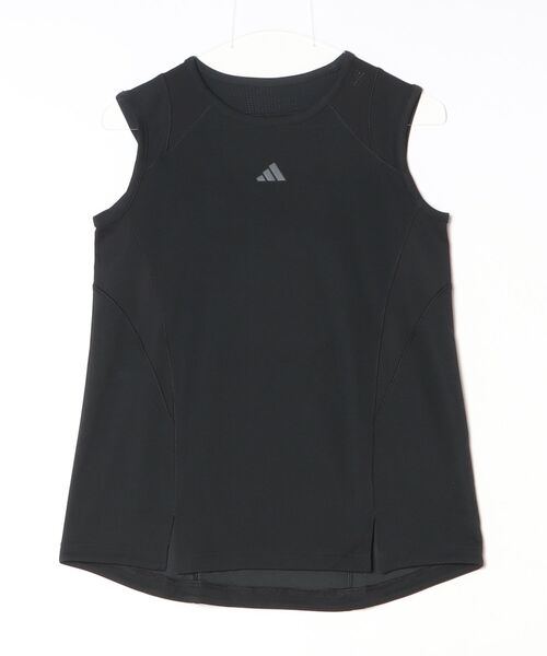 adidas（アディダス）の「アディダス adidas トレーニング エッセンシャルズ プラス クールセンサー ロング レギュラー ノースリーブTシャツ（タンクトップ・レディース・ライトグリーン/ライトベージュ/ブラック・S/M/L）」の2枚目の写真