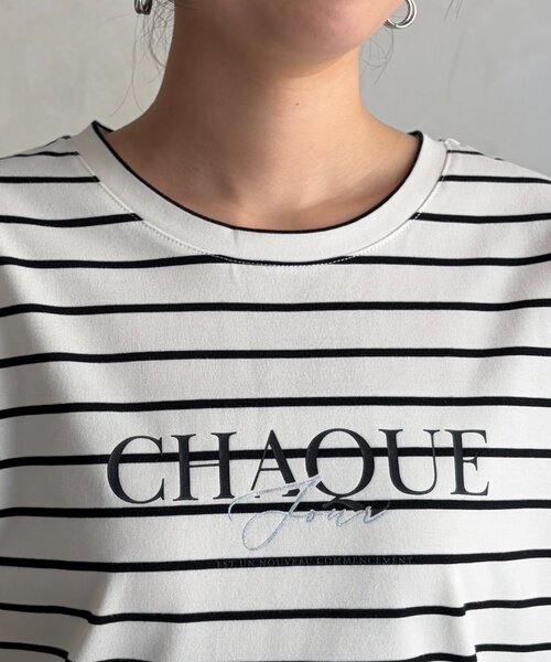 Chez toi(シェトワ)の「機能素材ロゴT(Tシャツ/カットソー・レディース・ブラック/グレイッシュベージュ/オフホワイト/ブラック系その他・FREE)」の22枚目の写真