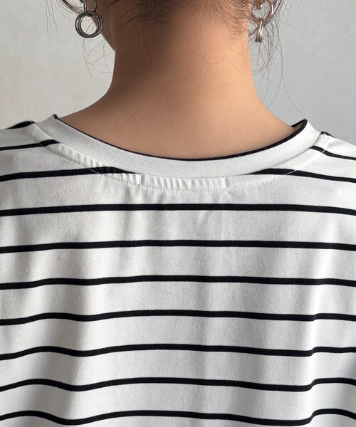 Chez toi(シェトワ)の「機能素材ロゴT(Tシャツ/カットソー・レディース・ブラック/グレイッシュベージュ/オフホワイト/ブラック系その他・FREE)」の21枚目の写真