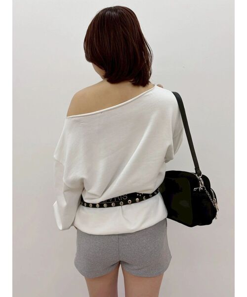 EVRIS（エヴリス）の「ワンショルダースウェットトップス（スウェット・レディース・グレー/ホワイト・FREE）」の3枚目の写真