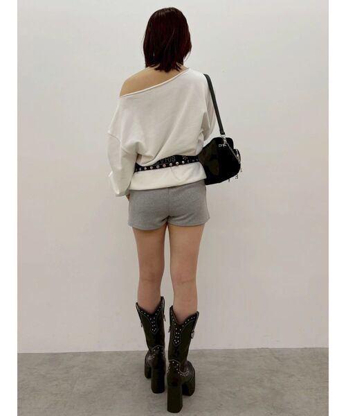 EVRIS（エヴリス）の「ワンショルダースウェットトップス（スウェット・レディース・グレー/ホワイト・FREE）」の6枚目の写真