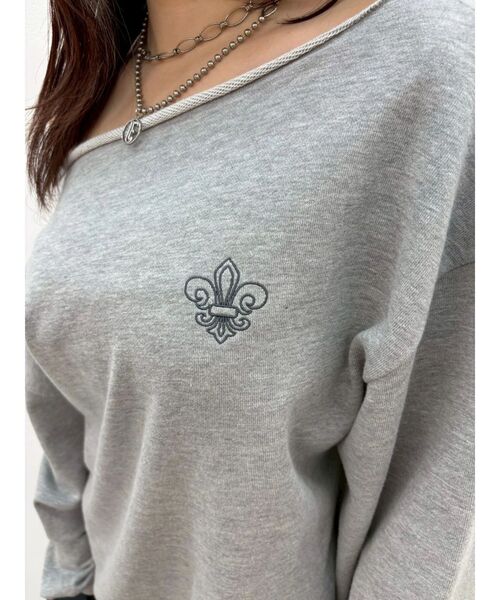 EVRIS（エヴリス）の「ワンショルダースウェットトップス（スウェット・レディース・グレー/ホワイト・FREE）」の7枚目の写真