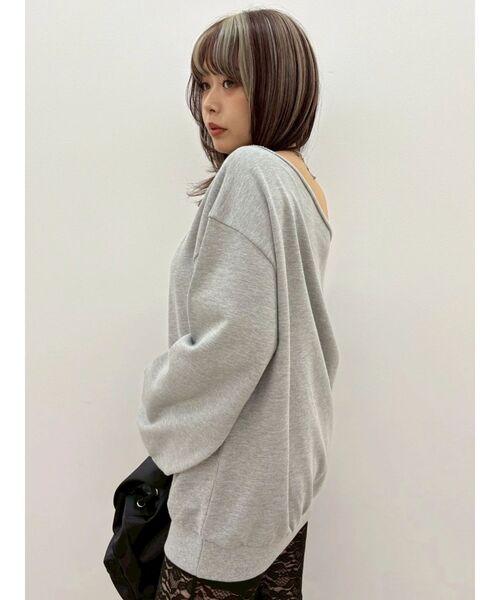 EVRIS（エヴリス）の「ワンショルダースウェットトップス（スウェット・レディース・グレー/ホワイト・FREE）」の9枚目の写真