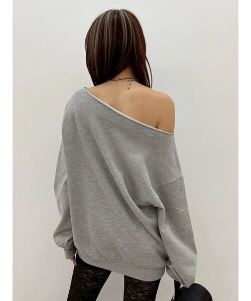 EVRIS（エヴリス）の「ワンショルダースウェットトップス（スウェット・レディース・グレー/ホワイト・FREE）」の10枚目の写真