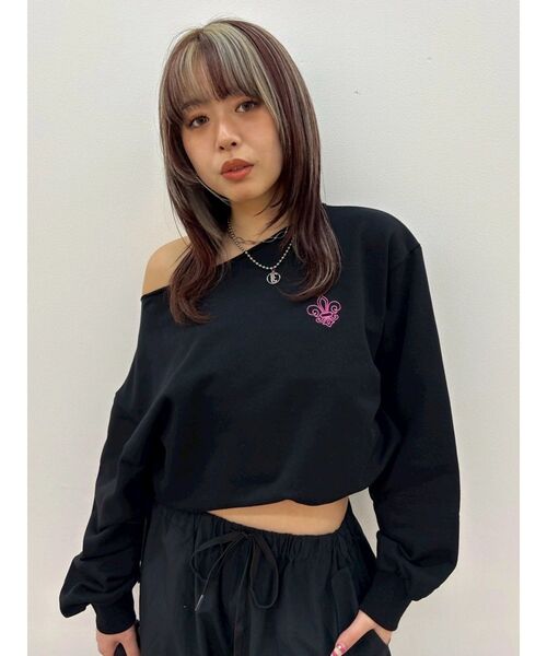 EVRIS（エヴリス）の「ワンショルダースウェットトップス（スウェット・レディース・グレー/ホワイト・FREE）」の15枚目の写真