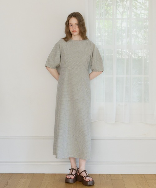 OLUN(オルン)の「2way cocoon sleeve check onepiece/2wayコクーンチェックワンピース(ワンピース・レディース・ホワイト系その他/ブラック系その他・SMALL/FREE/X-SMALL)」の14枚目の写真